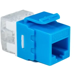 Jack Keystone Cat6A UTP 180 Grados Azul Nitrotel NTKJ6ABUSL - Imagen 1