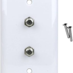 Placa de Pared Nitrotel Doble Conector F-81 para CATV - Imagen 1