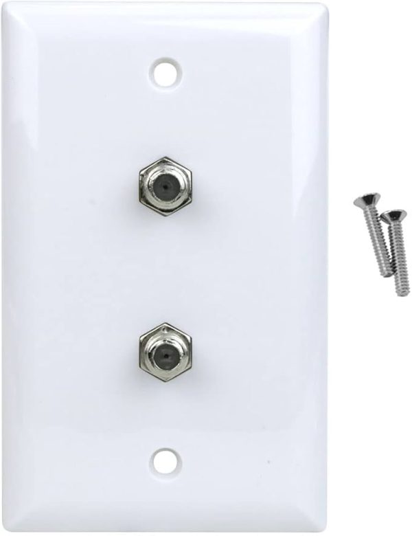 Placa de Pared Nitrotel Doble Conector F-81 para CATV