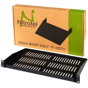 Repisa Fija Ventilada 1U x 18" Nitrotel NTVS1UX18 (19" Formato) - Imagen 1